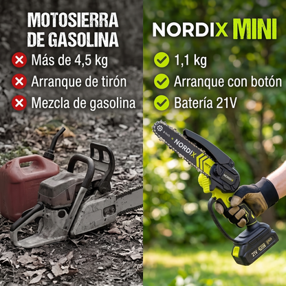Motosierra de gasolina vs NordiX Mini