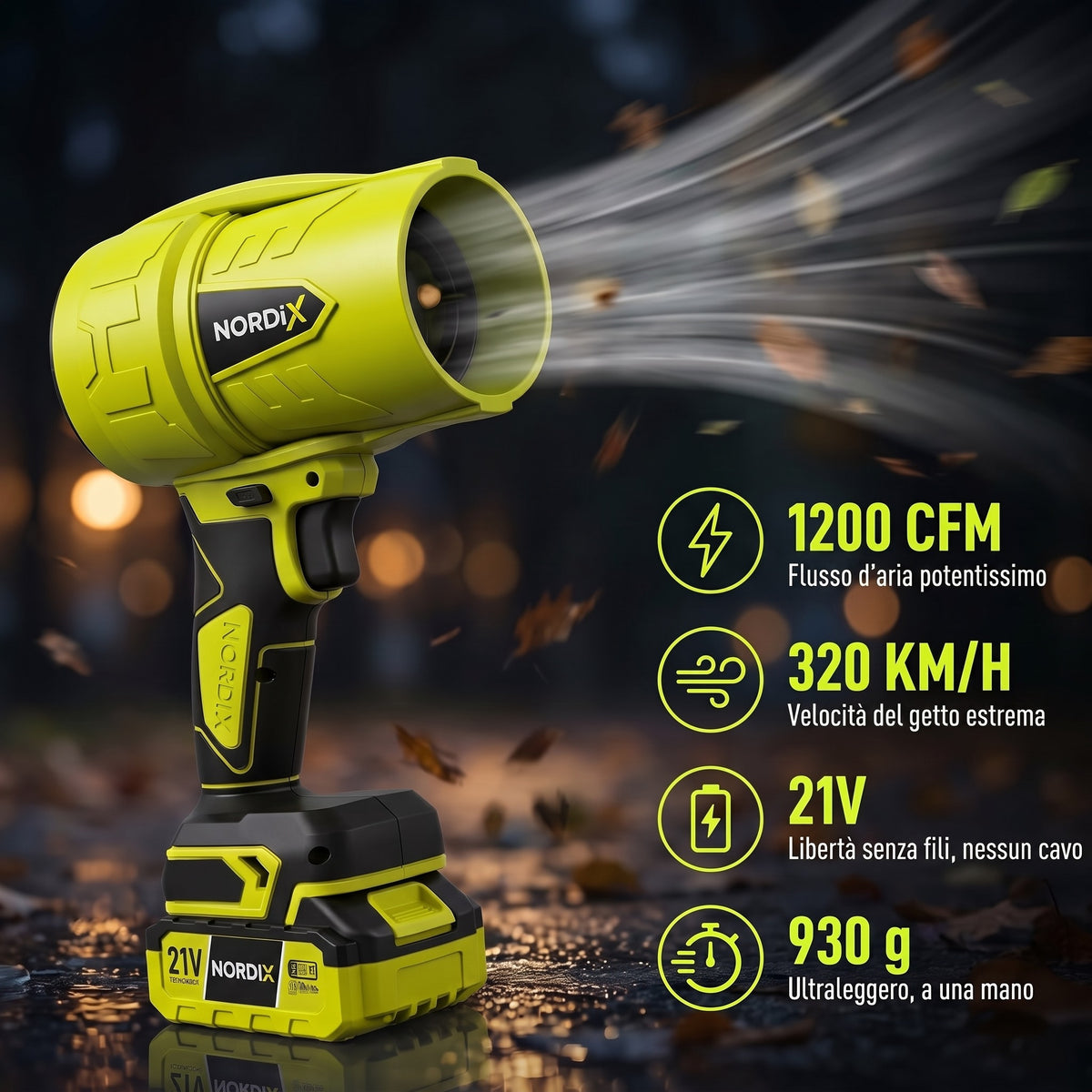 Soffiatore Turbo Jet Senza Fili NordiX