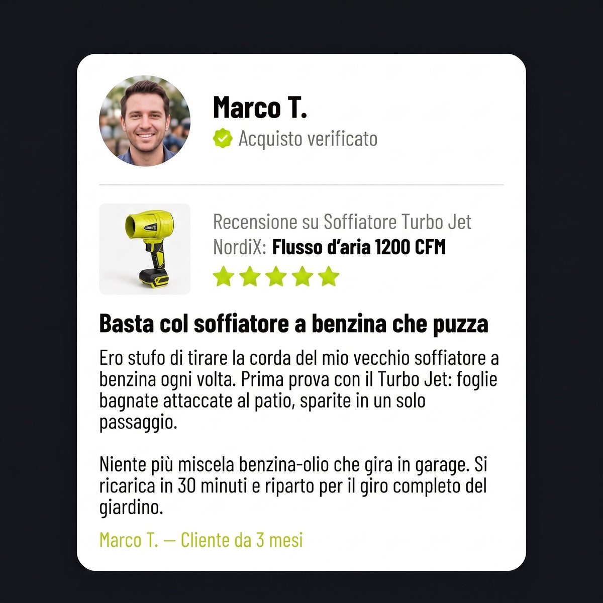 Soffiatore Turbo Jet Senza Fili NordiX